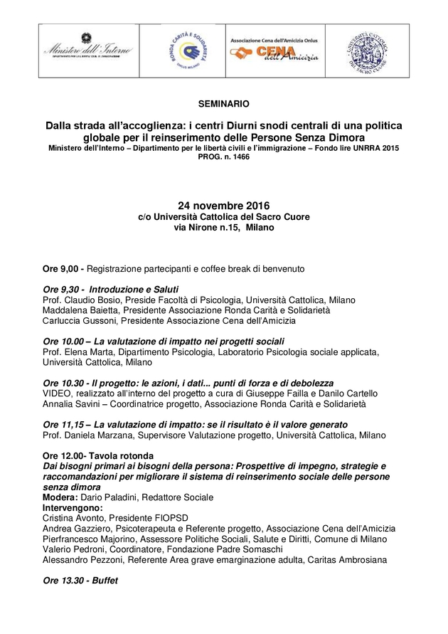 Immagine Seminario conclusivo progetto UNRRA